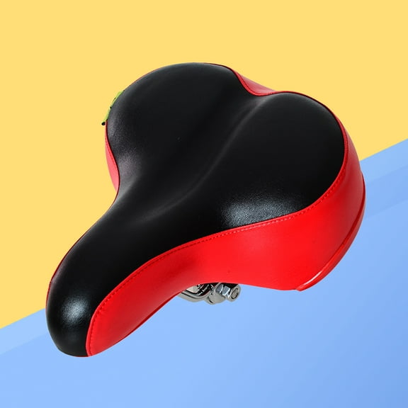 GOOHOCHY Bike Seat Absorbing Comfortable Memory Wide Padded Replacement Saddle for Bike Mountaion Bike (Black and Red)
