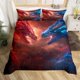 thumbnail image 1 of Funda nórdica Queen Size,Funda nórdica Dragón Azul Rojo con 2 fundas de almohada para, 1 of 6