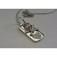 thumbnail image 2 of 2.20Ct Round Cut Simulated Diamond Halloween Party Men's Skull Pendant 14K White Gold Plated 18"in, 2 of 4