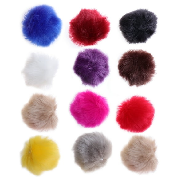 MRLESS FOMIYES Set of 12 Plush Hair Pom Pom Keychains for Bags and Accessories