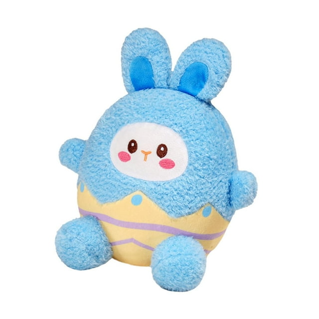 Conejo de cáscara de huevo de Pascua, muñeca de , colecciones de fiestas de fiestas, decoración del hogar animal peluche juguete de conejo azul