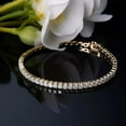 thumbnail image 3 of 3mm Round Cut Lab Created Diamond Women's Gorgeous Tennis Bracelet 14k Yellow Gold Plated Silver, 3 of 4