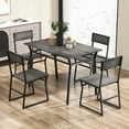 thumbnail image 4 of Costway 5 Piece Dining Table Set Industrial Rectangular Kitchen Table with 4 Chairs Grey, 4 of 10