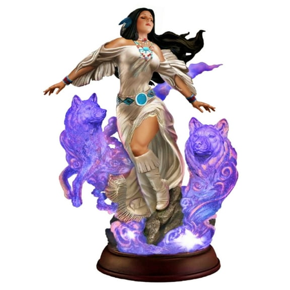The Bradford Exchange Celestial Spirits Collection Issue #1: Soul Dancer Illuminated Changing Colours of the Aurora Borealis Maiden Sculpture 10-inches