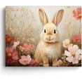 thumbnail image 2 of HFDF Easter Canvas Wall Art Decor Painting Adorable Bunny Flowers Picture Poster Print, Animals Art, Farmhouse Vintage Rabbit Artwork Picture Wall Decor, Spring Easter Decoration 14x11inch Framed, 2 of 7