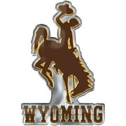 University of Wyoming Cowboys Auto Emblem Aluminum Metal Embossed Die Cut Alternate Design