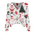 thumbnail image 4 of Chandails d'Automne Grande Taille pour Femmes Chandails de Noël pour Femmes 2025 Col Rond Vacances d'Hiver Mignons Pulls Blancs, 4 of 7