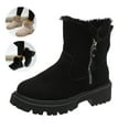 thumbnail image 4 of BERANMEY Casual Winter Snowboots For Women Waterproof Ankle Booties For Women Plush Lined Side Zipper Plush Warm Suede Non-Slip Walking Comfortable Outdoor Womens Boots, 4 of 7