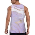 thumbnail image 3 of Gaeub Lavender Glitter Foil Stripes Men's Athletic Tank Top, Workout Sleeveless Shirts, Running Tank Tops for Gym, Running, Training - Large, 3 of 9