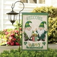 thumbnail image 3 of St.Patrick's Day Garden Flag Irish Garden Flag Gnome Shamrock Green Outdoor Flag 12.5''×18'' Linen Vertical Double Sided Welcome Flags for Home,Spring Farmhouse Holiday Outside Decor, 3 of 4
