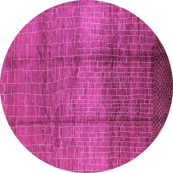 Ahgly Company Indoor Round Solid Pink Modern Area Rugs, 8' Round