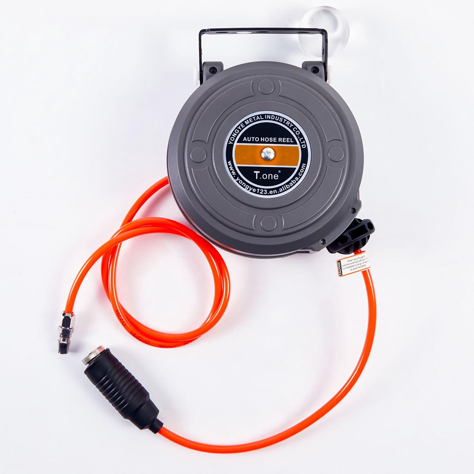 LAZIOEGR 6‑mm Automatic Retractable Hose Reel – High‑Pressure Tube Holder, Wall‑Mountable, 6‑m Length, Self‑Locking, Durable ABS & PU Tubing
