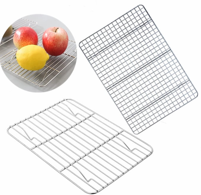 Cooling Rack Set of 2 Stainless Steel Cross Bars and Grids Oven Safe
