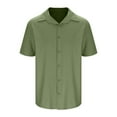 thumbnail image 4 of lmcalzta Mens Short Sleeve Dress Shirt Wrinkle Free Solid Casual Button Down Shirts for Summer Business, 4 of 6