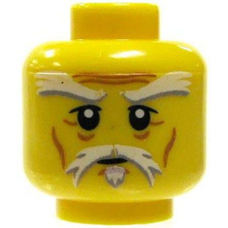 LEGO Gray Bushy Eyebrows, Mustache & Chin Beard Loose Head