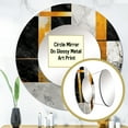 thumbnail image 3 of Designart "Marble Granite Agate with Gold Accents VII" Modern Geometric Round Mirror Wall Décor Glam - Large Grey Round Mirror - Round Mirror 29" x 29" Inch, 3 of 5