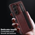 thumbnail image 4 of for Samsung Galaxy Z Fold 6 Case with S Pen Holder and Card Holder, Heavy Duty Shockproof Wallet Magnetic Closure Case, Luxury Business Leather Cover Case for Samsung Galaxy Z Fold 6, Brown, 4 of 10
