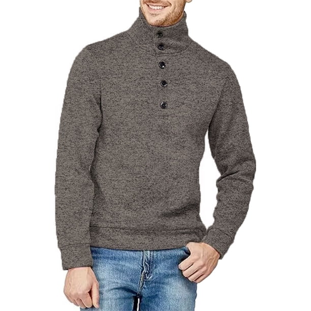 Gibobby Suéter cuello de tortuga hombre Suéter de cuello alto para hombre, estilo informal, de punto trenzado, para hombre(Café,XG)