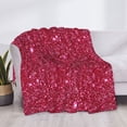 thumbnail image 3 of Yiaed Red Glitter Print Blanket Throw Blanket Soft Cozy Flannel Blanket for Home Bed Sofa Couch Chair-40"x30", 3 of 6