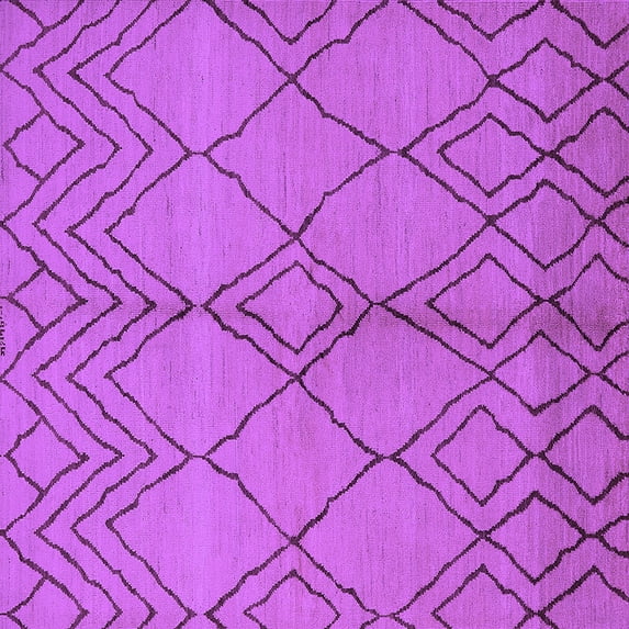 Ahgly Company Indoor Square Solid Purple Modern Area Rugs, 4' Square