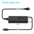 thumbnail image 3 of BigNewPowered Replacement 130W USB-C Type-C AC Adapter Charger Compatible with Dell Latitude 3379 5290 E7370 Power Supply Cord, 3 of 5