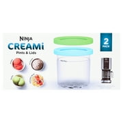 Ninja CREAMi Pints 2 Pack, Compatible with NC299AMZ & NC300s Series CREAMi Ice Cream Makers, Dishwasher Safe, XSKPLID2CD