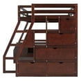 thumbnail image 5 of Full Loft Bed with L-Shaped Desk, Wood Full Size Bed Frame with 7 Drawers and 2 Storage Shelves, Safety Guard & Ladder, No Box Spring Needed, Espresso, 5 of 9