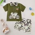 thumbnail image 2 of Ulanda Toddler Baby Boy Summer Clothes Camouflage Quarter Zip Short Sleeve T Shirt Shorts 2 Piece Outfits Set (Dark Green, 6-12 Months), 2 of 7