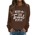 thumbnail image 1 of Gibobby Sudadera oversize mujer Sudadera de Manga Larga con Cuello Redondo y Ajuste clásico Sudadera para Mujer(Marrón,G), 1 of 4