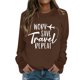 thumbnail image 1 of Gibobby Sudaderas para mujer oferta Sudaderas de Halloween para mujer camisetas de otoño y día festivo con cuello redondo de gran tamaño(Marrón,M), 1 of 4