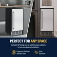 thumbnail image 3 of Newair 15” Undercounter 80 lbs. Daily Clear Ice Cube Maker Machine, Built-in or Freestanding Design, 40 Cubes ready in 15-30 Mins, Fingerprint Resistant Door, Self-Cleaning Function, LED Controls, 3 of 15