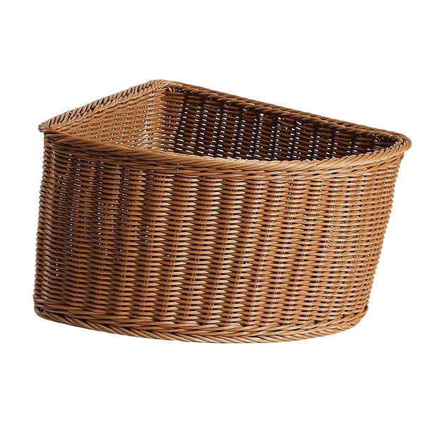Cesta de almacenamiento de esquina, decoración del hogar, organizador triangular tejido resistente y multifuncional para artículos esenciales de baño