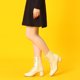 thumbnail image 2 of Botas de Combate Allegra K al Tobillo con Tacones Gruesos Y Cordones Crema 37, 2 of 7