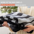 thumbnail image 2 of Merino Wool Blanket - 87" x 63" Thick Warm Soft Large Bed Throw - Great for Camping, Outdoors, Travel, Car, Couch, All Seasons Houndstooth Grey, 2 of 9