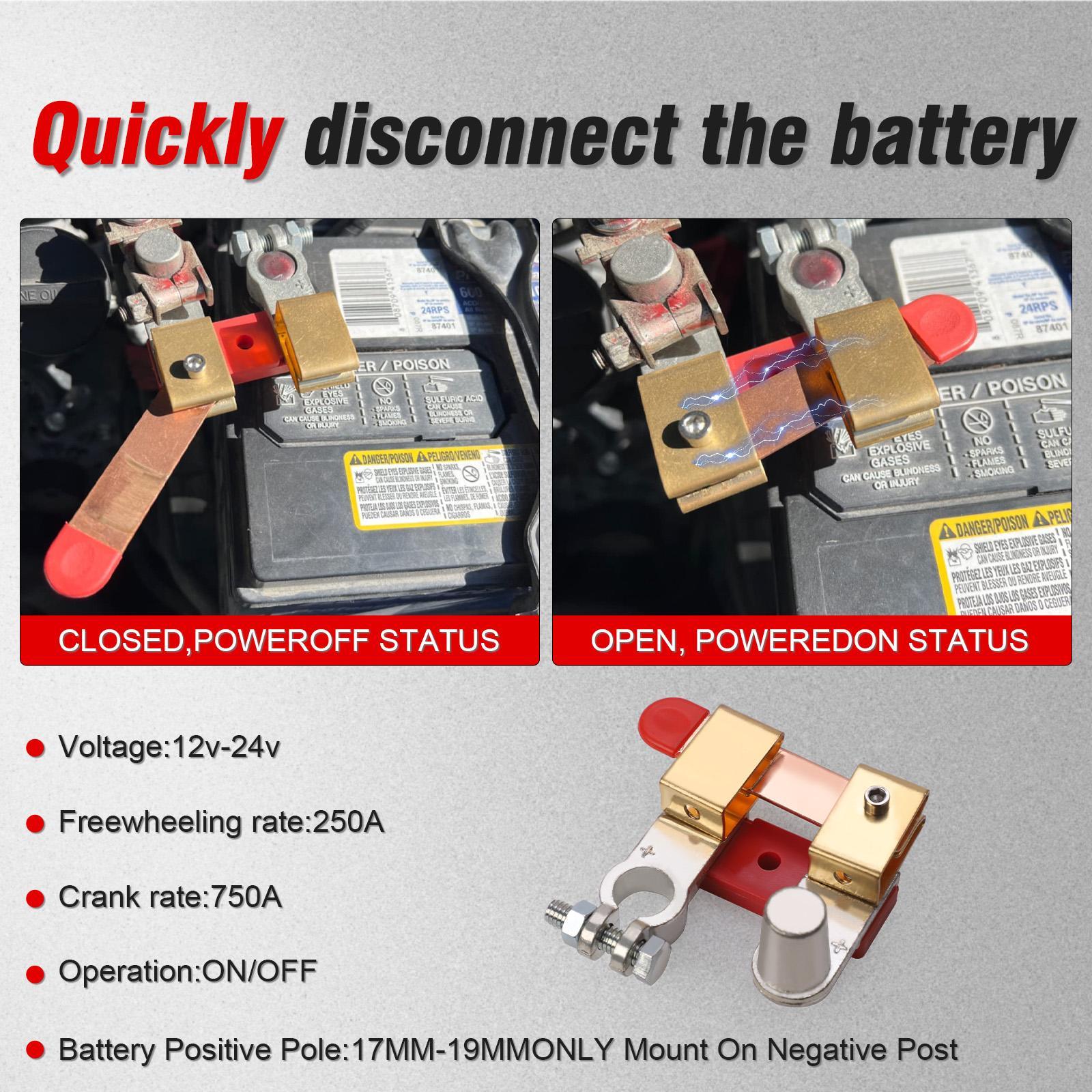 Wzmzjy Battery Disconnect Switch Power Cut Off Easy Installation Heavy Duty Battery Cut Off Switch for RV Automotive Truck Boat Positive