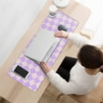 thumbnail image 3 of Gorgeous Pastel Checkered Mouse Pad - Cute Boho Appeal, Anti-Slip for Security, Perfect for Home Office, Suits Computer & Laptop Users, Sized 31.5x11.8in., 3 of 7