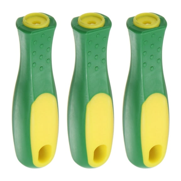 Uxcell 3pcs Rubber File Handle 4.33 Inch Round Hole Ergonomic Handles for 6" Round Triangular and Square Metal Files