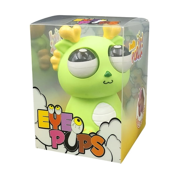 Decorr Cute Bug Eye-Popping Squeeze Fidget Toy, 3" Dark Green Novelty Stress Relief Toy with Gift Box, Funny Pop Eyes Sensory Toy for Kids Adults Anxiety Relief