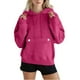thumbnail image 2 of Chaqueta deportiva,Sudadera con capucha y botones para mujer, cuello en V, manga larga, poliéster, ropa deportiva informal, sopatenor, 2 of 9