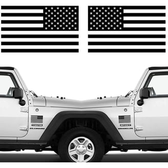 Lux Decals American Flag Stickers - 2 Pack, 3x5 Inches, Carwash Safe, Weatherproof