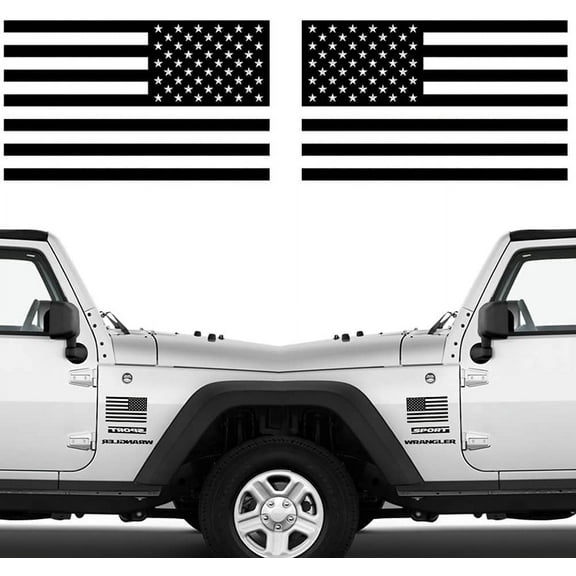 Die Cut Subdued Matte Black American Flag Sticker 3" X 5" Tactical Military Flag USA Decal Great for Car, Hard Hat. Car Vinyl Window Bumper Decal Sticker