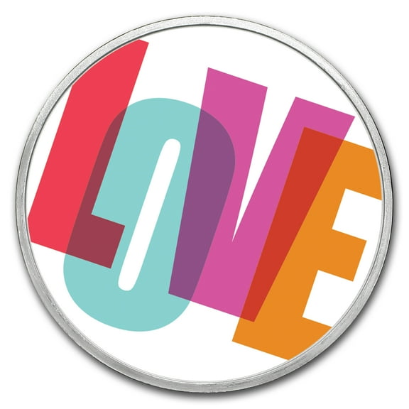 1 oz Silver Colorized Round - APMEX (Colorful Love)