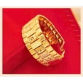 thumbnail image 2 of HOOUN Men's Sunflower 30mm24K Gold GP Bracelet77g/7.8", 2 of 5