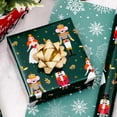 thumbnail image 7 of HOMERAL Christmas Wrapping Paper Roll - Green Gift Wrap with Nutcracker Mouse, Dancing Girl, Candy Cane, Dahlia - Perfect for Christmas - 17 Inch X 33 Feet, 7 of 7