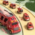 thumbnail image 3 of Camión de juguete TEMI para niños de 3 a 5 años con 7 coches eléctricos de fricción, 3 of 5