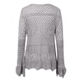 thumbnail image 6 of JIAYUE Women's Swimsuit Cover-Ups Solid Color Long Sleeve V Neck Lace Up Knit Scalloped Beach Hollow Cardigan Comfortable Swimwear Cover Up Top, 6 of 6
