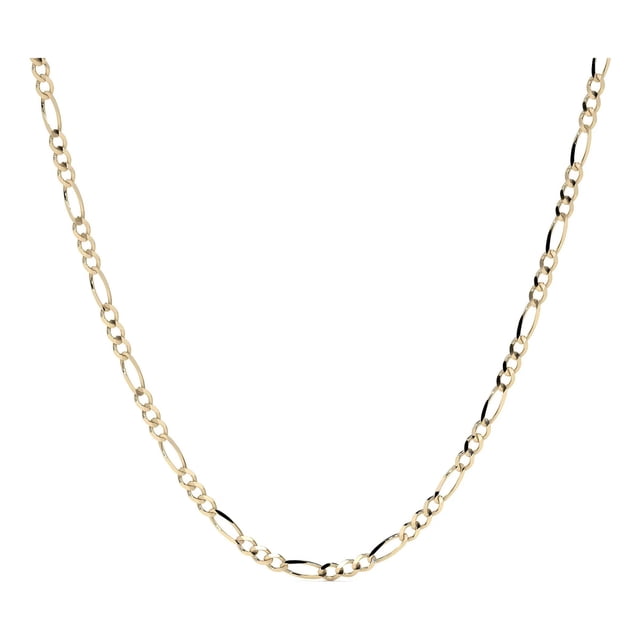 Cadena de Oro Italiano 10k Imperial Jewelry Figaro 3x1 Pave 50 Cm 2.3mm