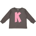 thumbnail image 3 of Inktastic Pink and White Polka Dots Letter K Boys or Girls Long Sleeve Toddler T-Shirt, 3 of 5