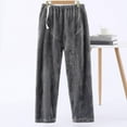 thumbnail image 2 of Annhoo Womens Fleece Maternity Trouser Straight Leg Drawstring Elastic Waist Lounge Pants Comfy Thick Warm Sleepwear, 2 of 3