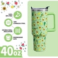 thumbnail image 4 of 40 Oz Avocado Tumbler with Handle & Straw Lid - Sage Green, Double Wall Vacuum Insulated Stainless Steel Cup - Leakproof Fruit Lover Gift for Women (1 PC), 4 of 6